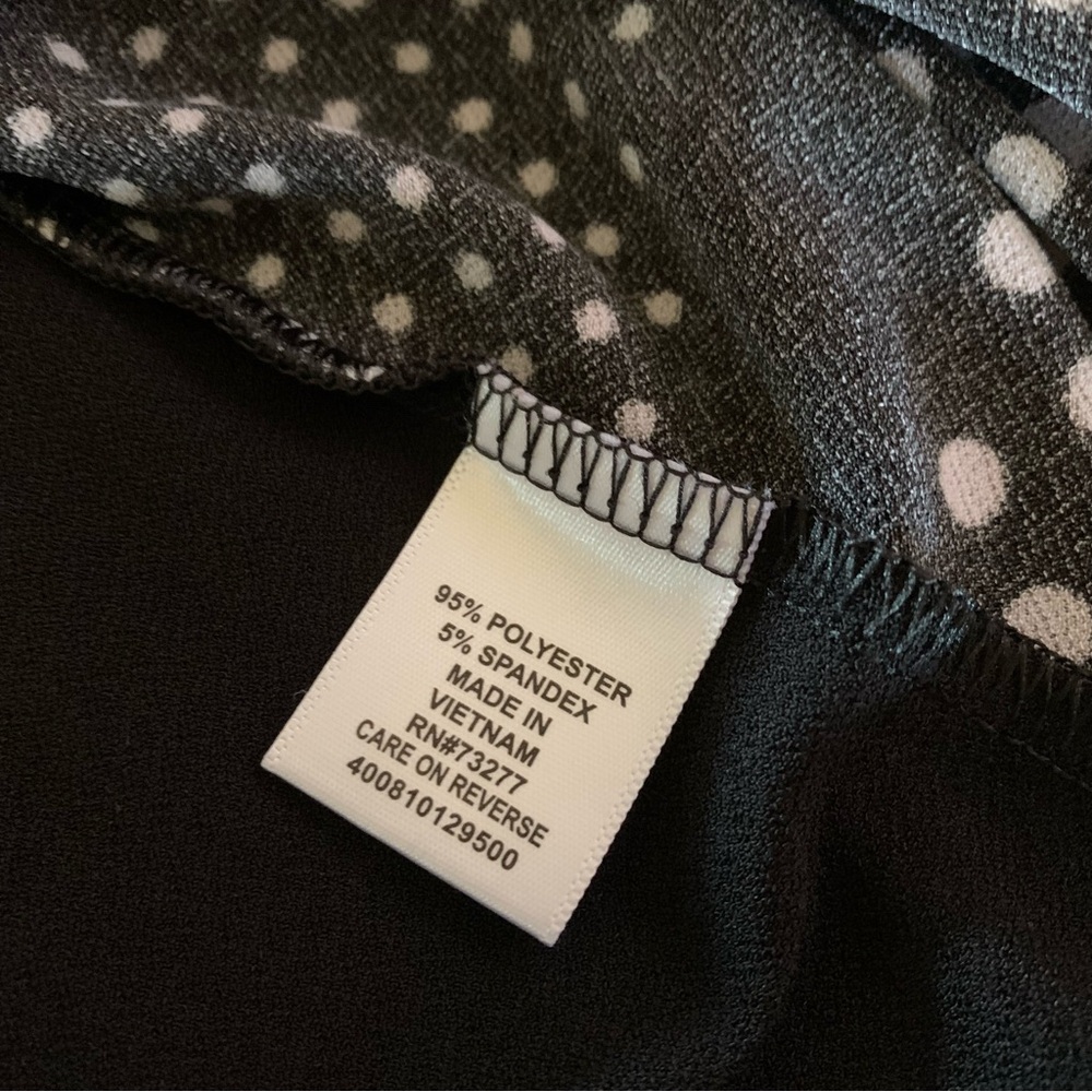 Elle Black and White Polka Dot Sleeveless Women's Top - XL - Picture 4 of 9